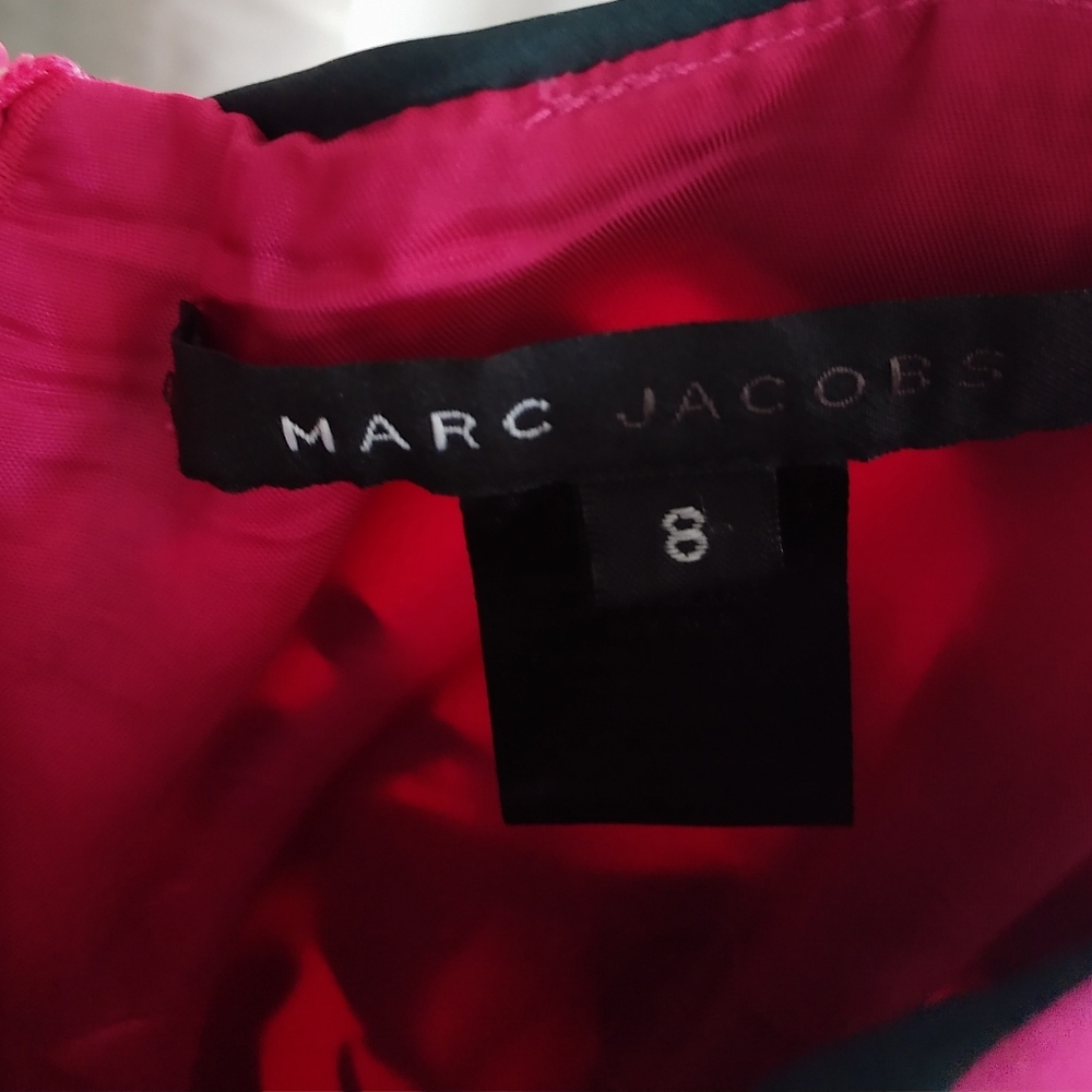 Marc Jacobs magenta tie sleeve midi dress - Picture 2 of 3